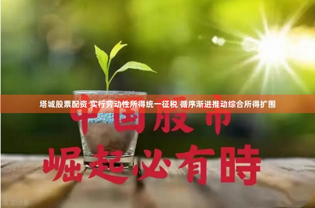 塔城股票配资 实行劳动性所得统一征税 循序渐进推动综合所得扩围